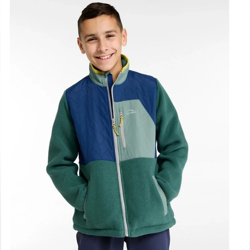 LL BEAN Kids' Mountain Classic Fleece Jacket, Mixed Media size 10-12